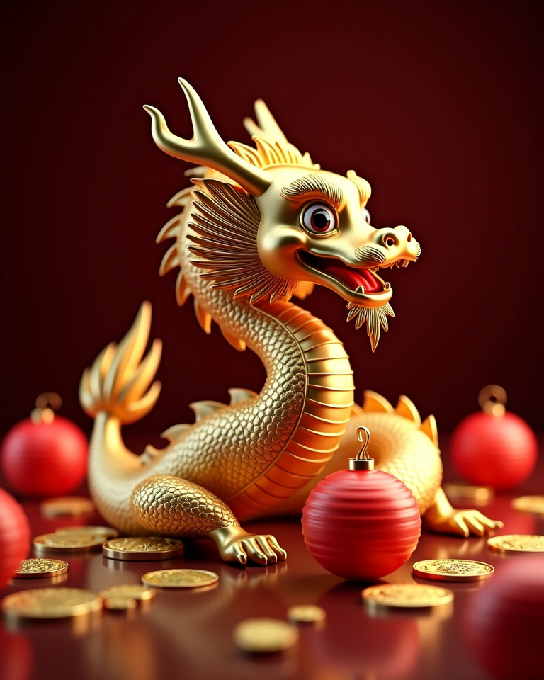 Golden dragon artwork