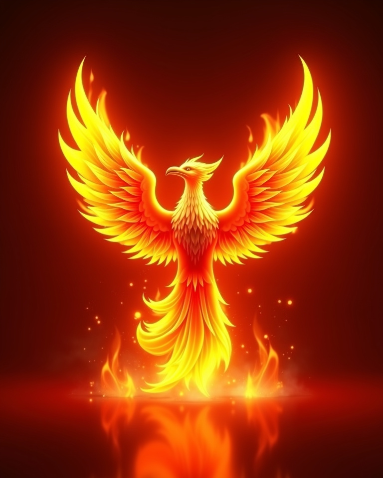 Flaming phoenix artwork